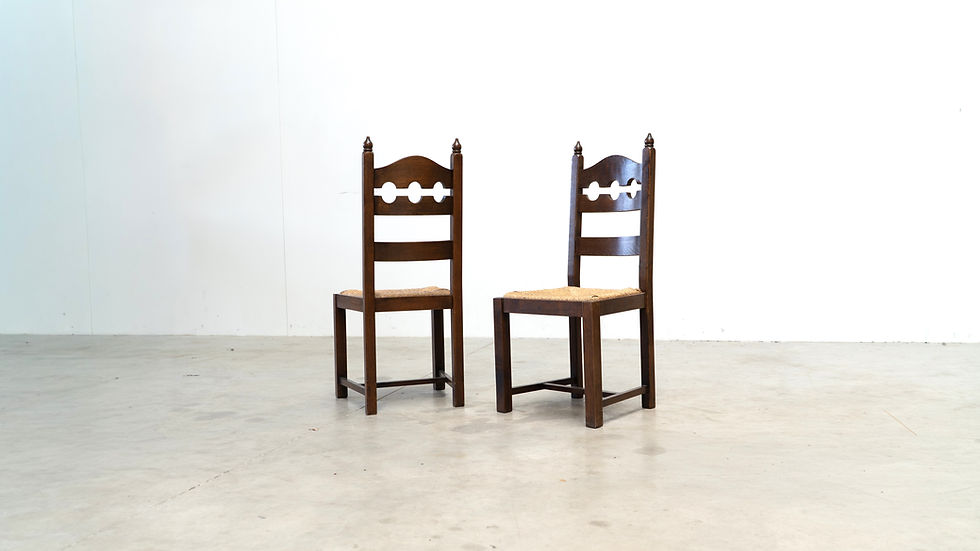 Thumbnail: Set of six French dining chairs