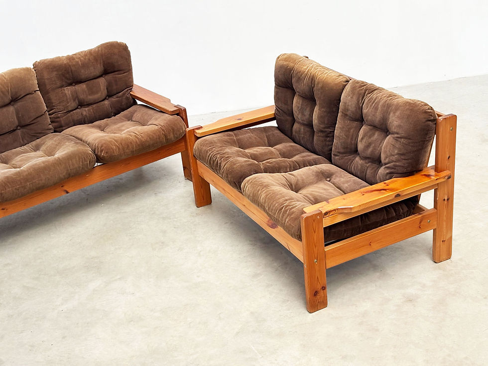 Thumbnail: 1970's pine sofa set
