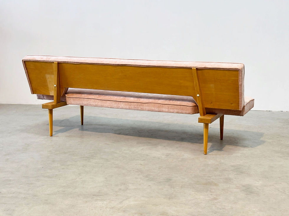 Thumbnail: 1970's German wooden sofa / daybed
