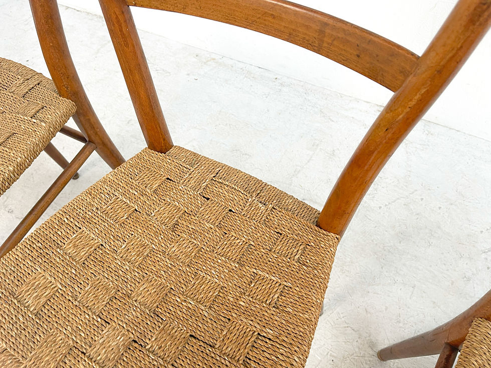 Thumbnail: Set of four papercord dining chairs