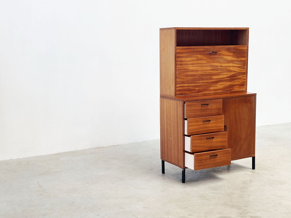 Thumbnail: Vintage teak cabinet or secretaire by Simpla Lux