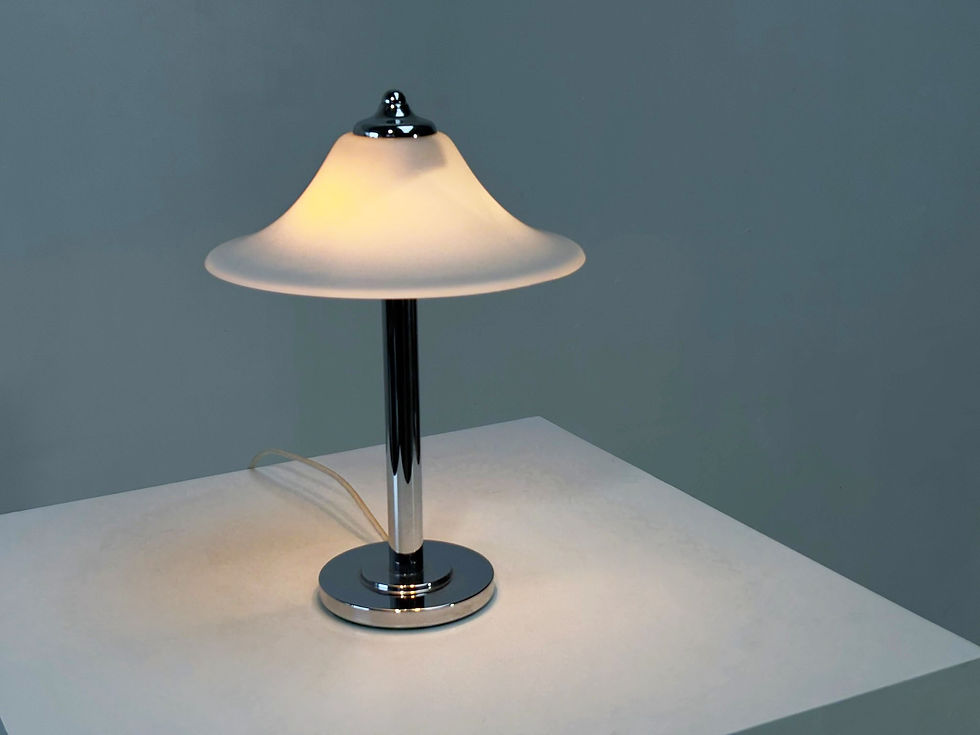 Thumbnail: German opaline glass table lamp