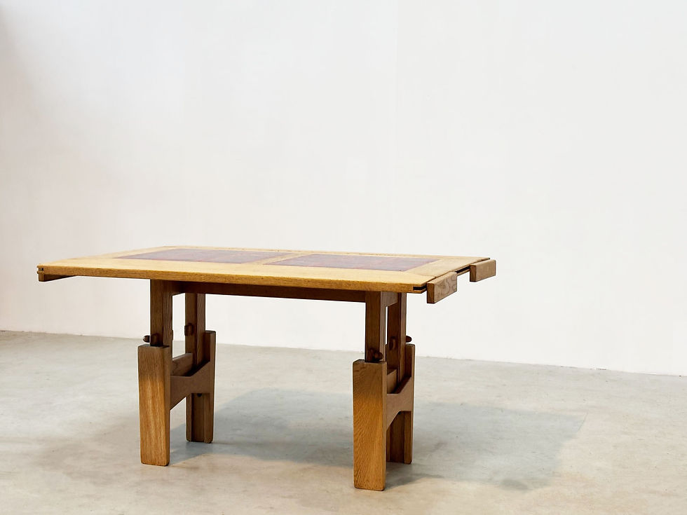 Thumbnail: Guillerme and Chambron "Sébastien" adjustable coffee and dining  table
