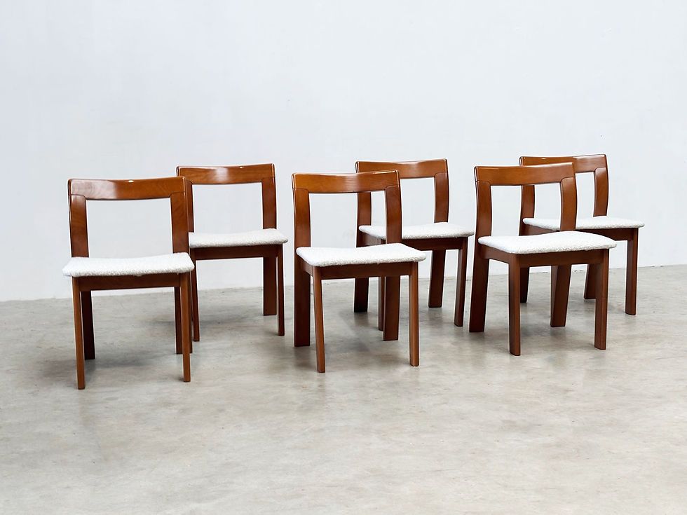 Thumbnail: Set of six sculptural Italian dining chairs by Mobil Girgi