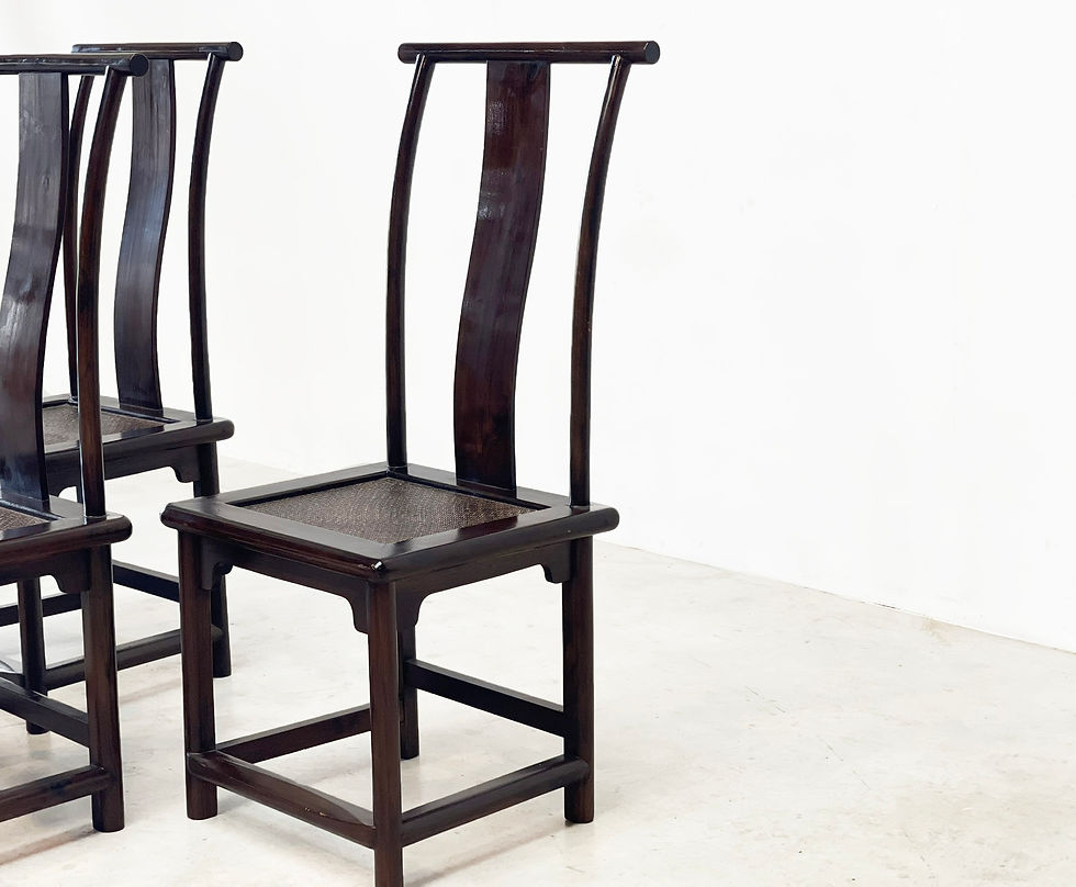 Thumbnail: Set of six elegant oak dining chairs