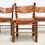 Thumbnail: Set of six brutalist leather dining chairs