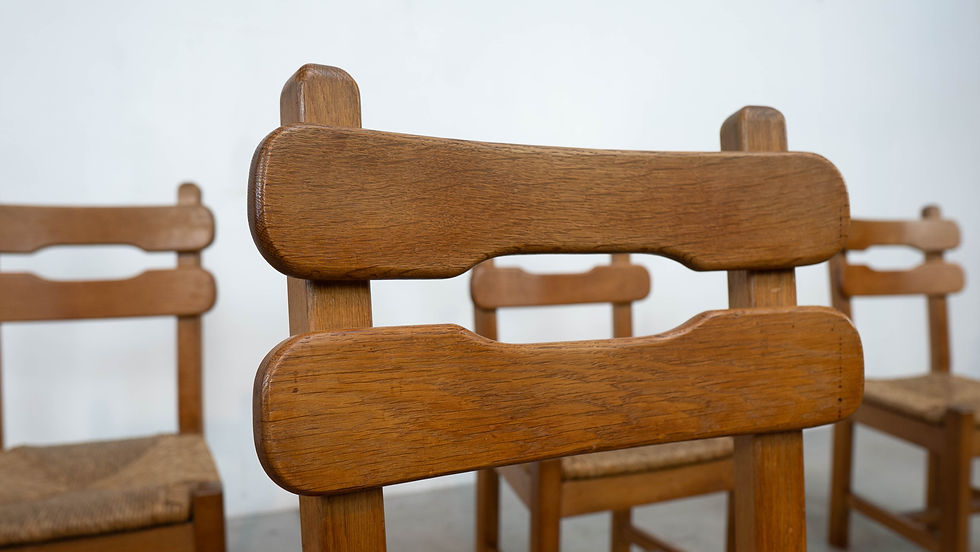 Thumbnail: Set of six French dining chairs