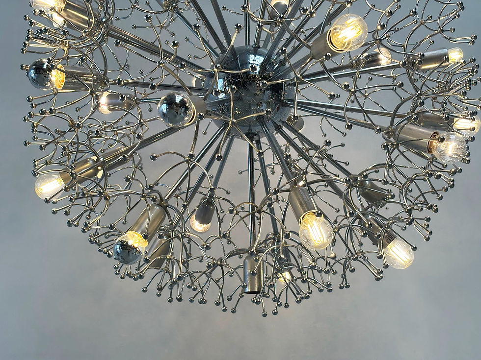 Thumbnail: XL Chrome "Sputnik" chandelier by Gaetano Sciolari