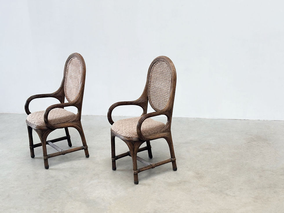 Thumbnail: Set of two sculptural bohemian sidechairs
