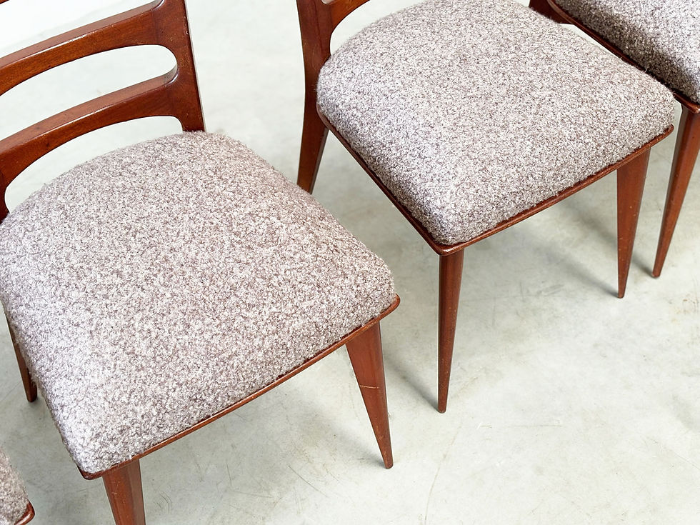 Thumbnail: Set of six dining chairs by Gaston Poisson