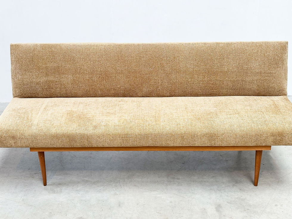 Thumbnail: 1970's German wooden sofa / daybed