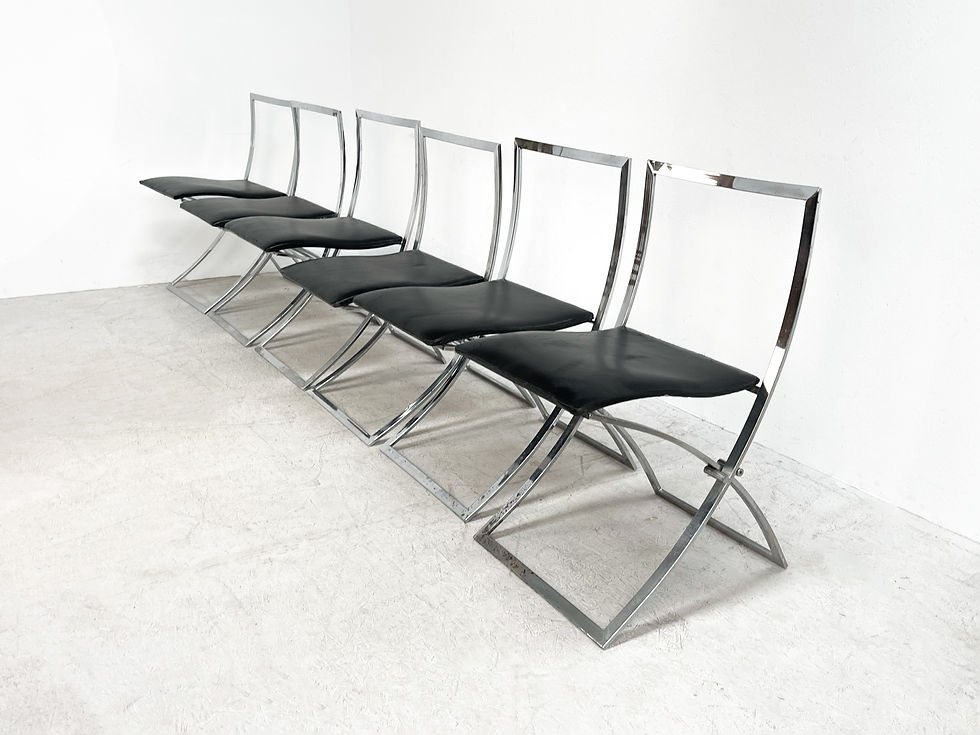 Thumbnail: Set of six Marcello Cuneo folding chairs