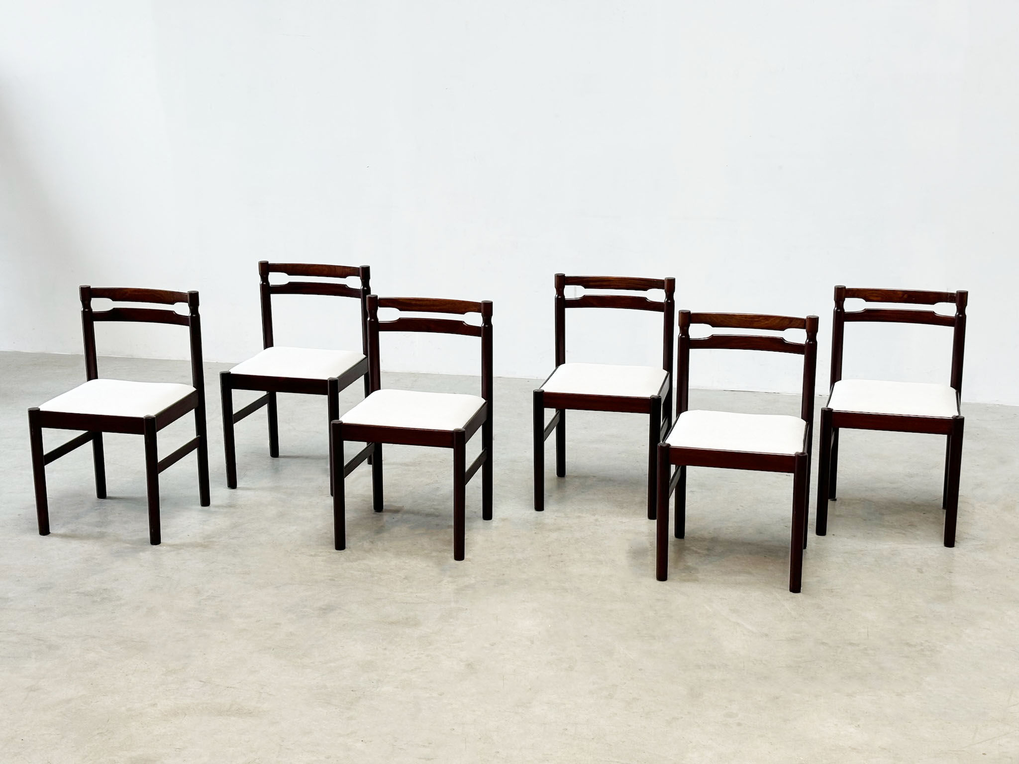 Set of six rosewood dining chairs