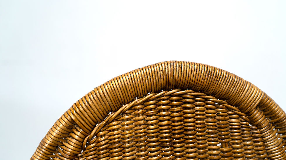 Thumbnail: Sculptural Italian rattan lounge chair