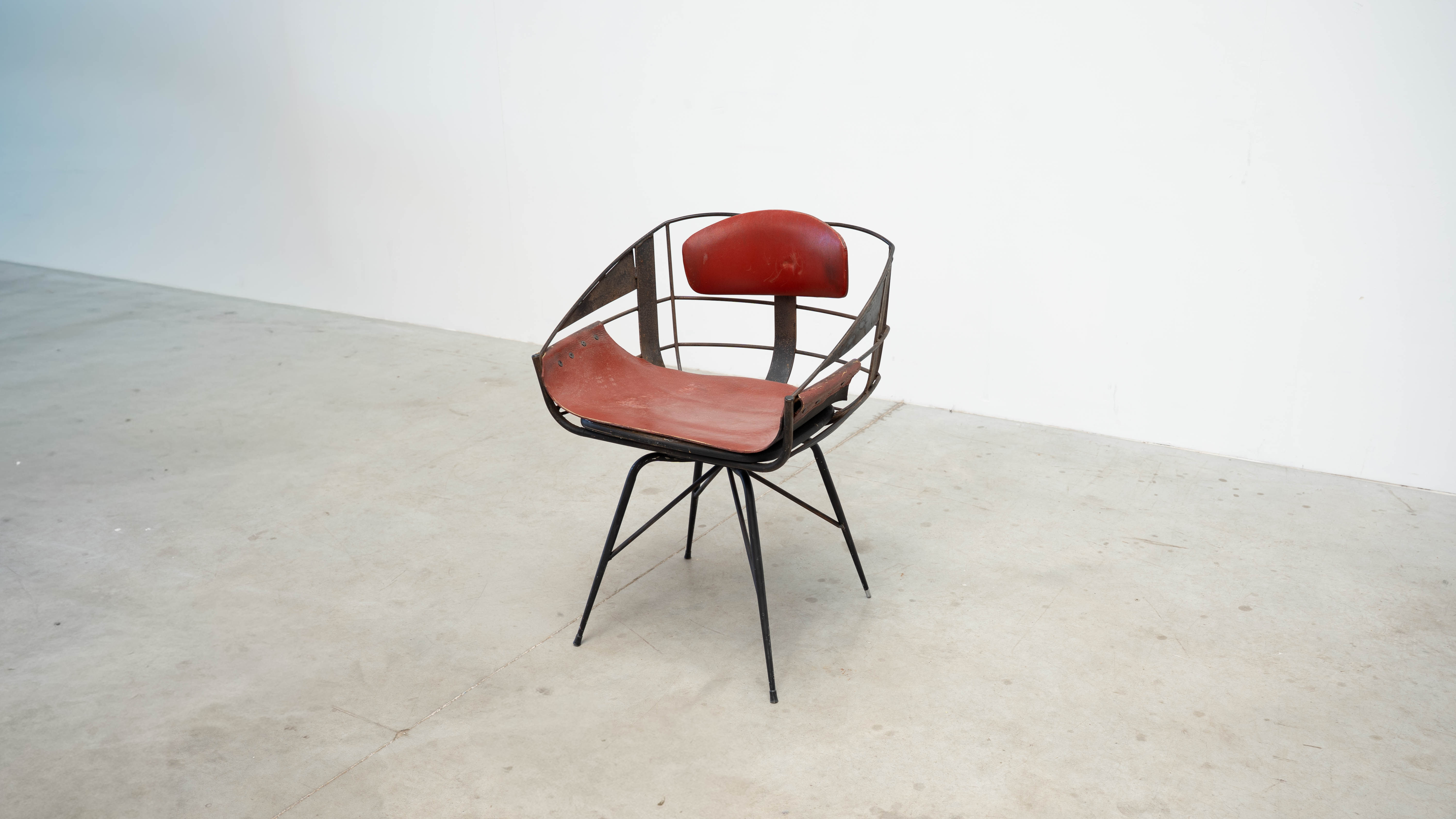 1950's French steel desk chair