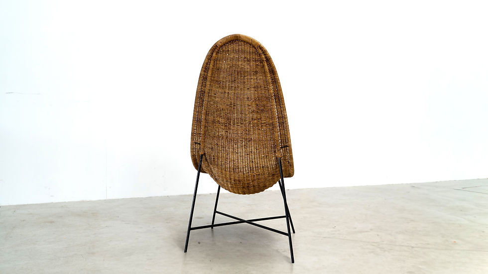 Thumbnail: Sculptural Italian rattan lounge chair