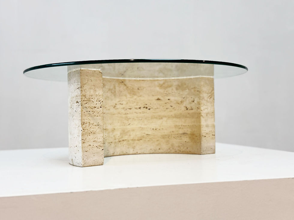 Thumbnail: 1980's travertine side table