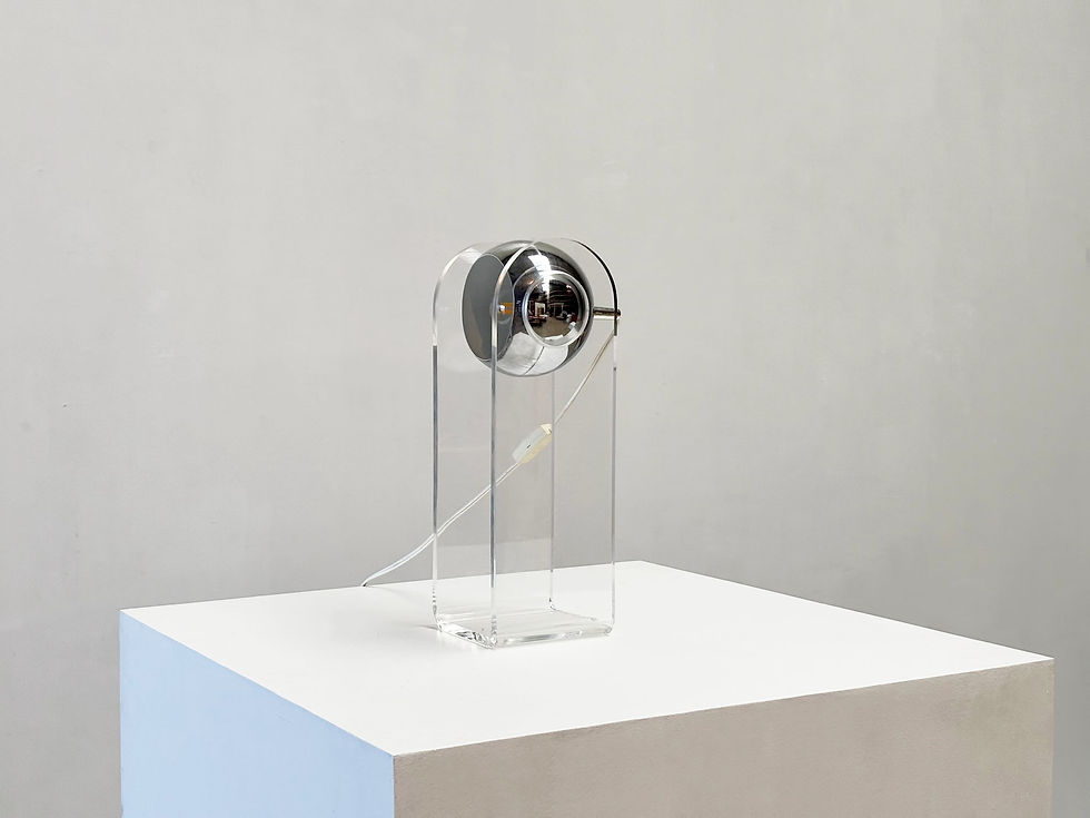 Thumbnail: Italian plexi and chrome table lamp