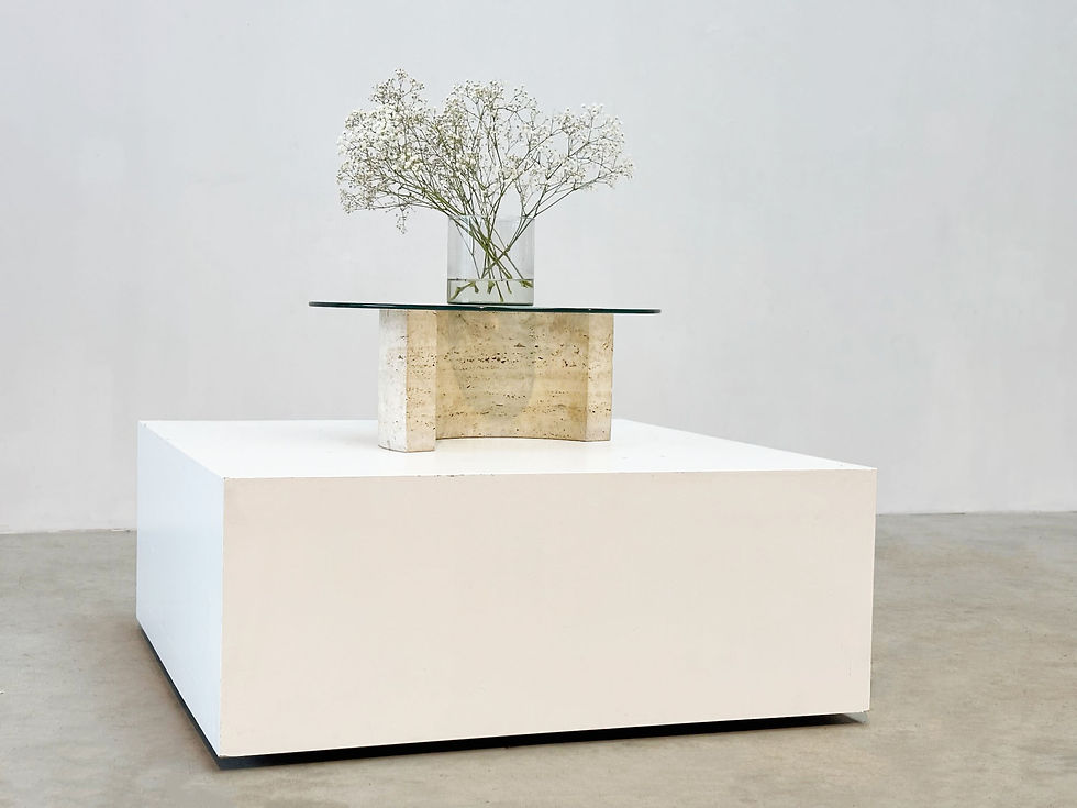 Thumbnail: 1980's travertine side table