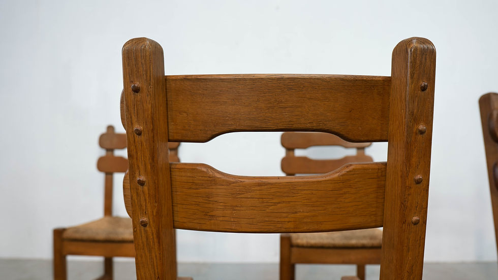 Thumbnail: Set of six French dining chairs