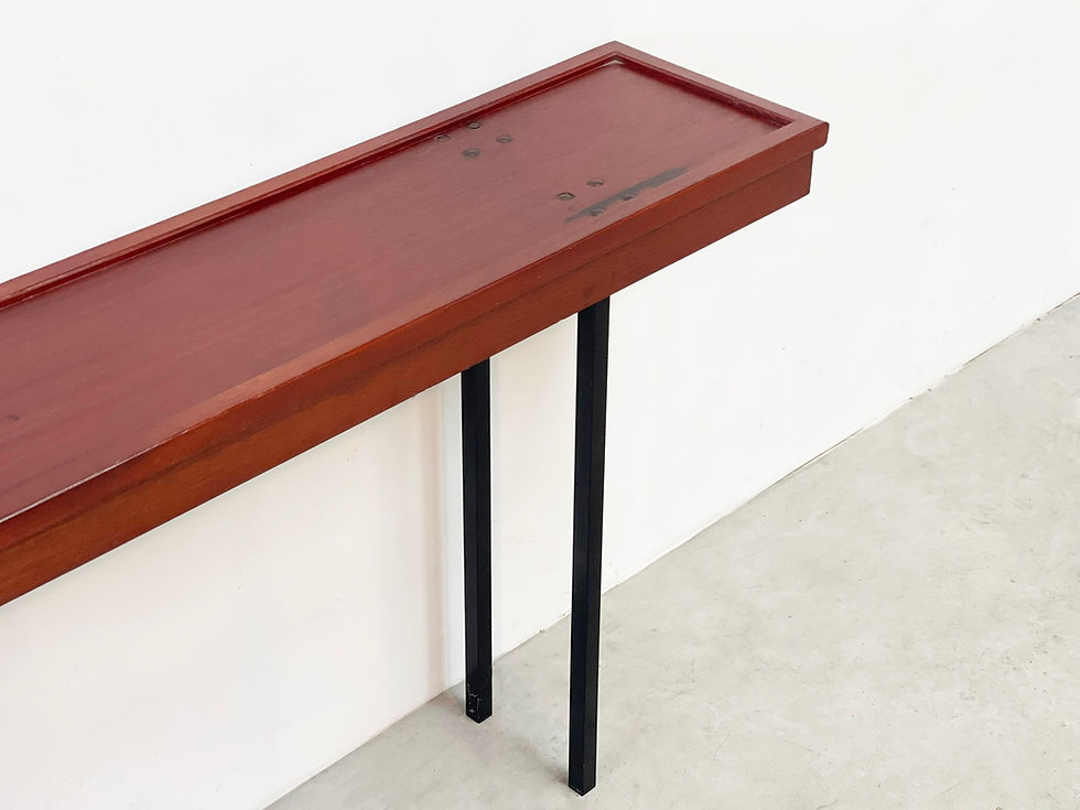 Thumbnail: Elegant Italian wooden and metal console