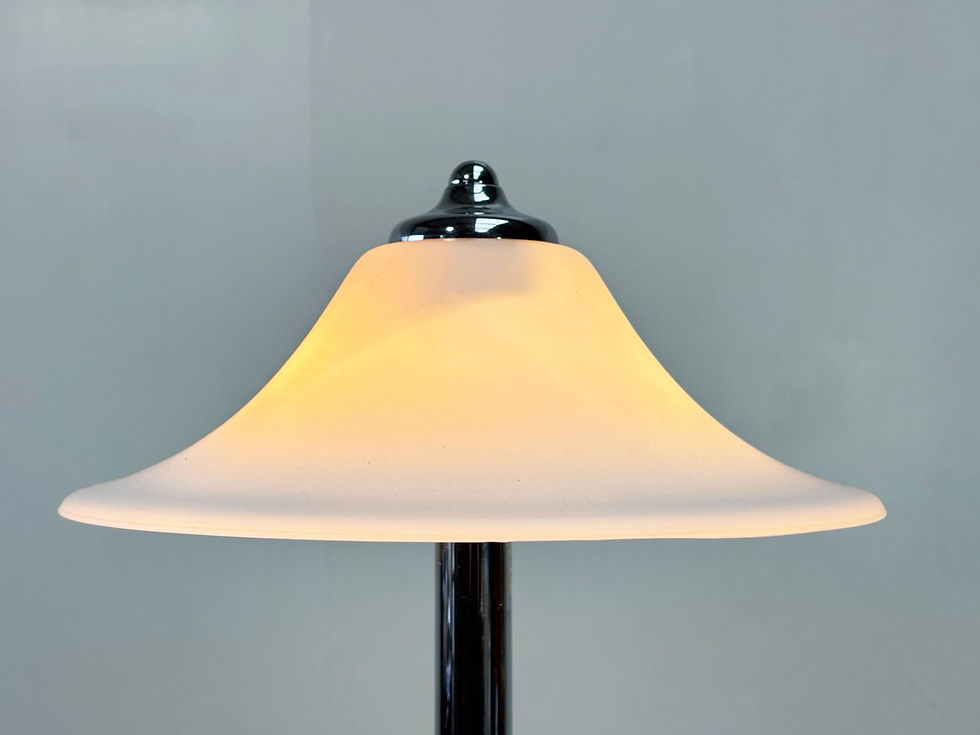 Thumbnail: German opaline glass table lamp