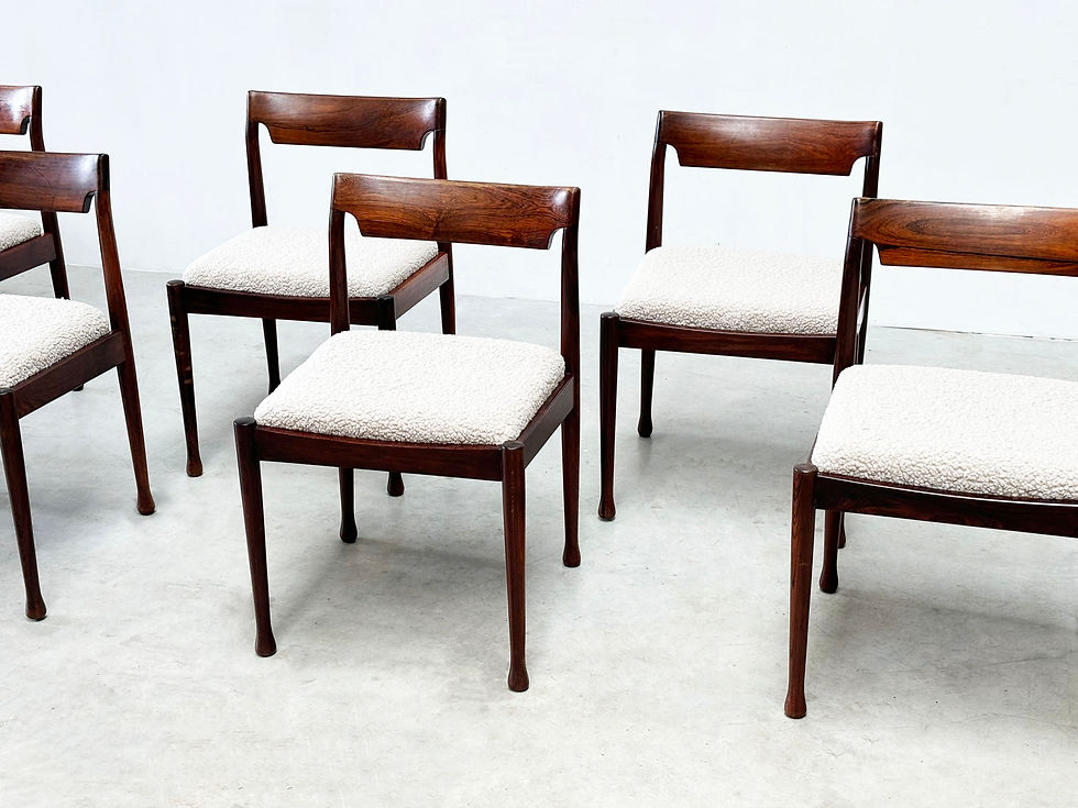 Thumbnail: Set of six rosewood elegant dining chairs
