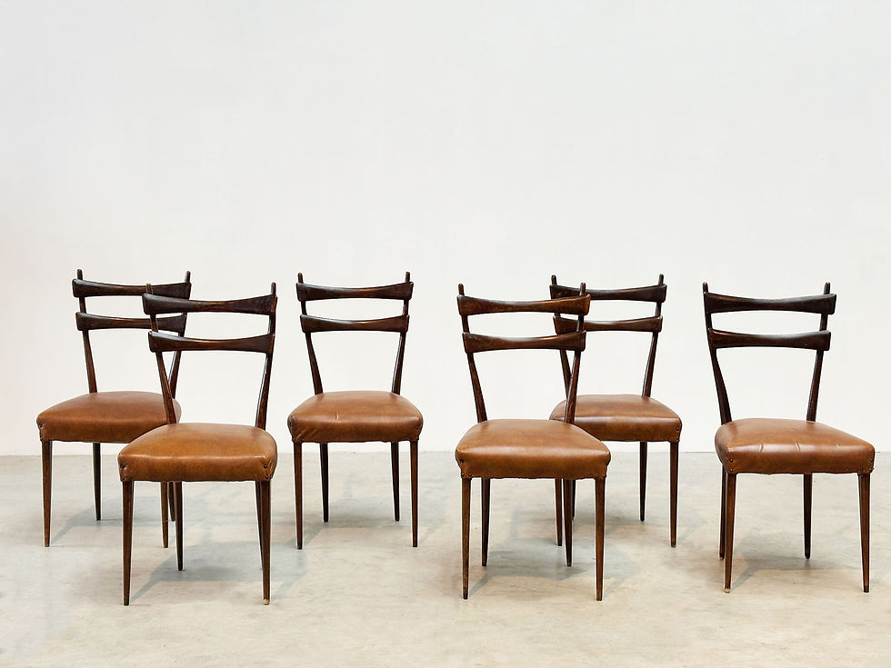 Thumbnail: Elegant set of six Italian dining chairs