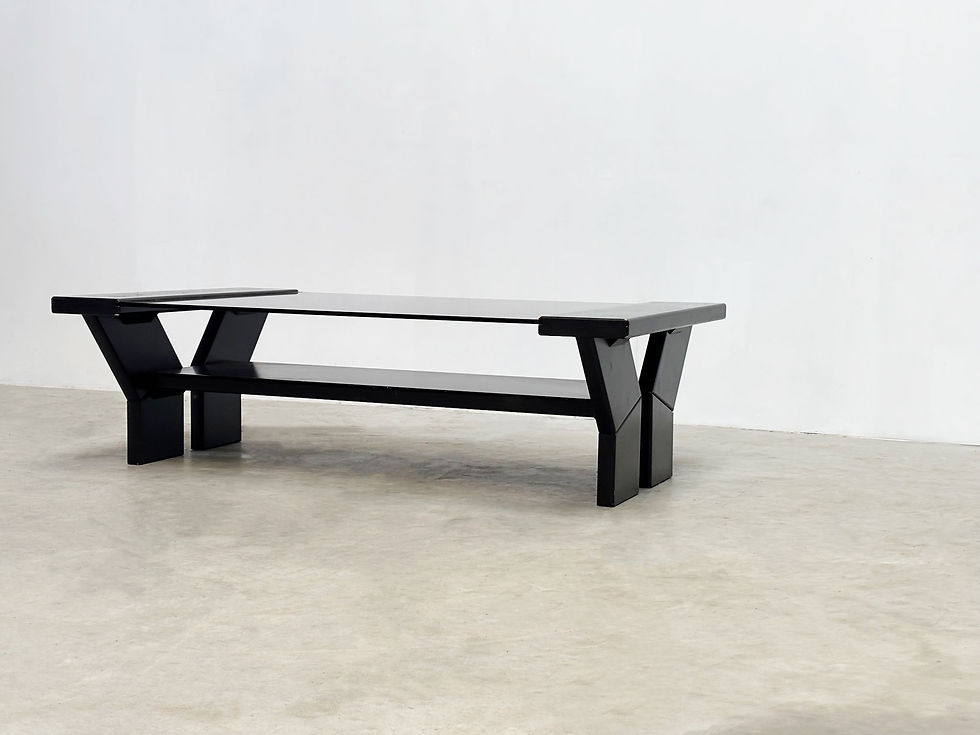 Thumbnail: Black lacquered brutalist coffee table