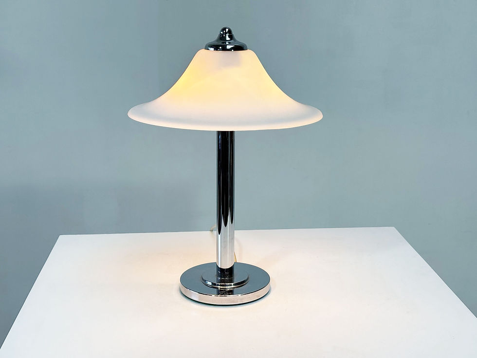 Thumbnail: German opaline glass table lamp