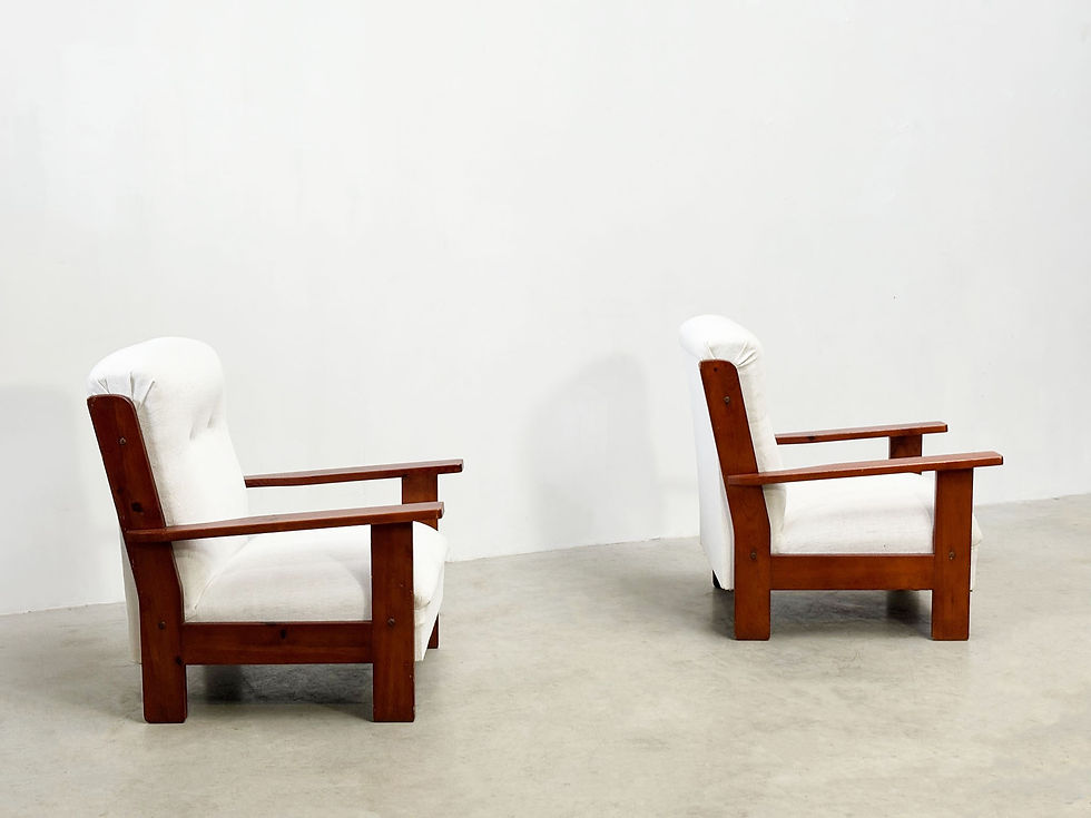 Thumbnail: Set of two brutalist lounge chairs