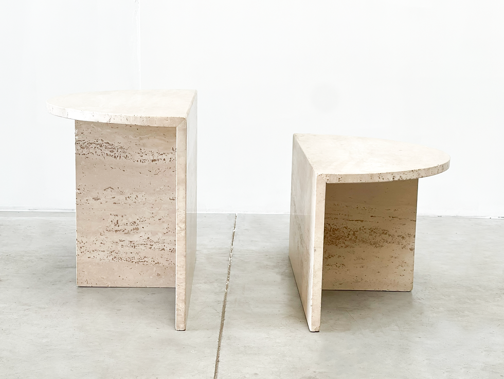 Travertine side tables