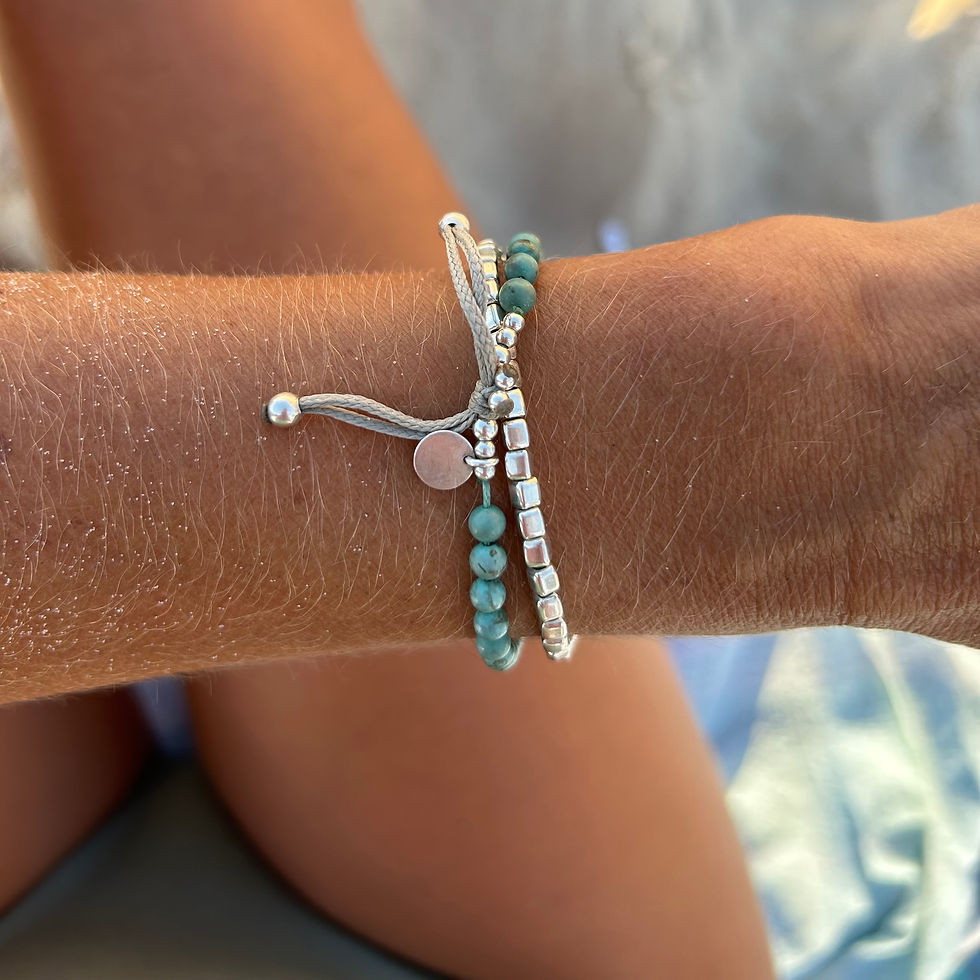 Thumbnail: Turquoise bracelet with 925 sterling silver charm