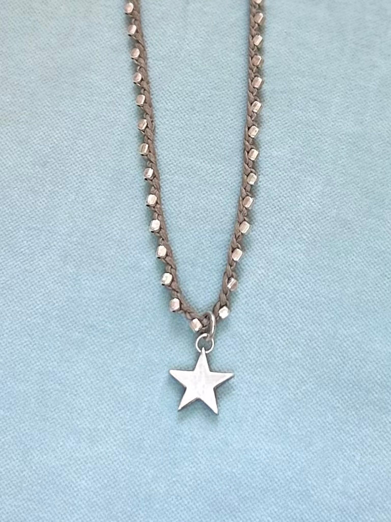 Silver star charm necklace