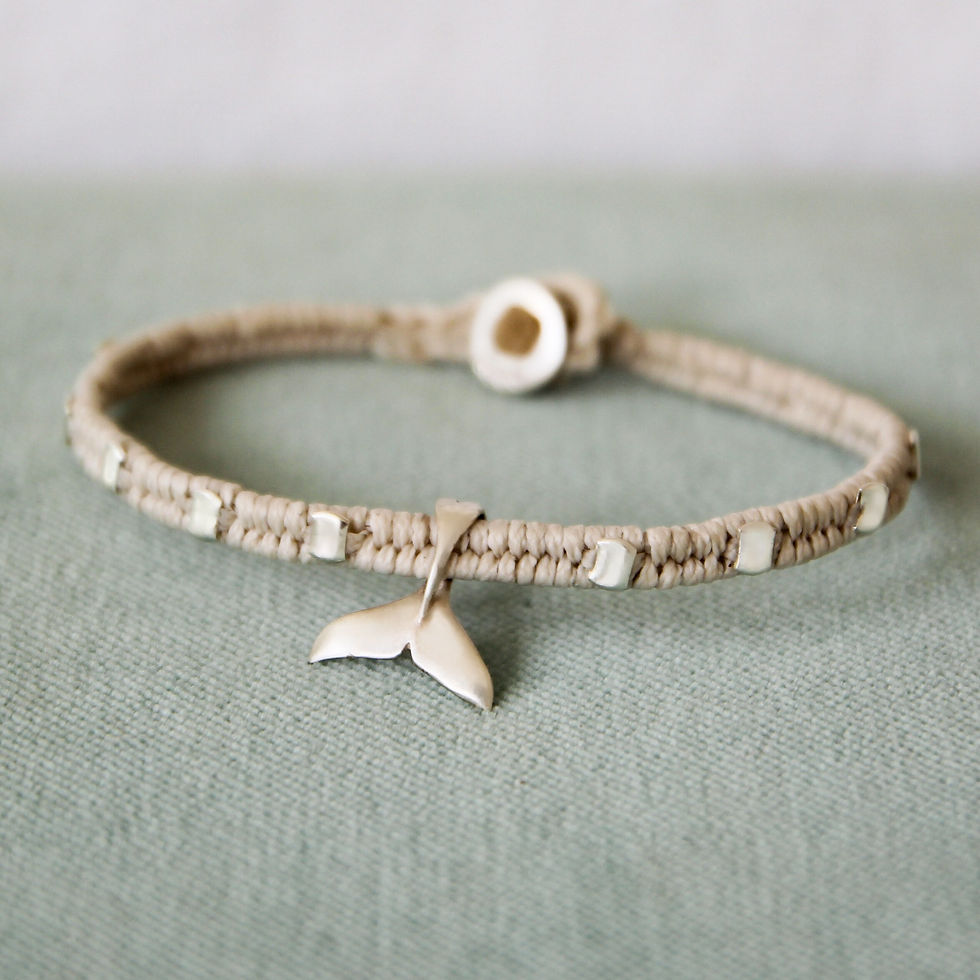 Thumbnail: silver beach bracelet with fish tail