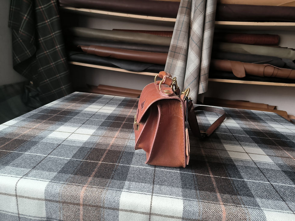 Miniature : Mini cartable en cuir marron écureuil 