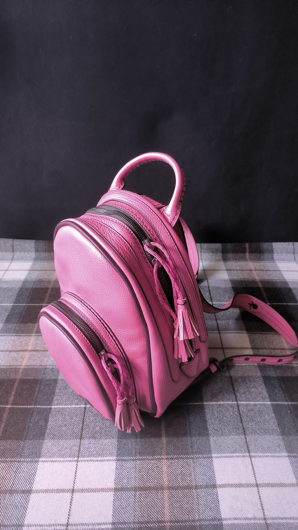 Miniature : Sac à dos en cuir rose S 