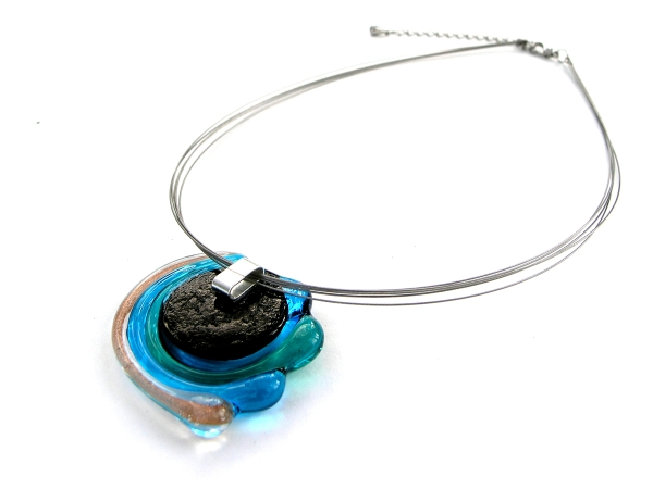 Thumbnail: Midnight Sun Necklace Aqua-Turquoise