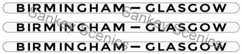 4mm LMS Destination Boards: Birmingham - Glasgow | Sankey Scenics Signs