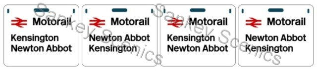 4mm Motorail Destination Panels: Kensington, Newton Abbot