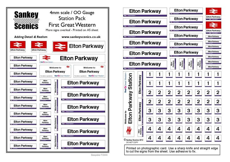 4mm Customised Station Pack: First Great Western