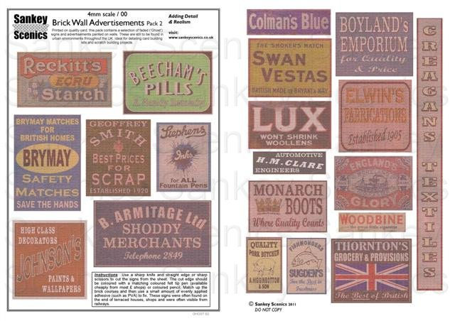 4mm Brick Wall Advertisements Pack 2