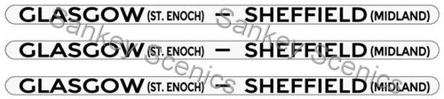 4mm LMS Destination Boards: Glasgow - Sheffield | Sankey Scenics Signs