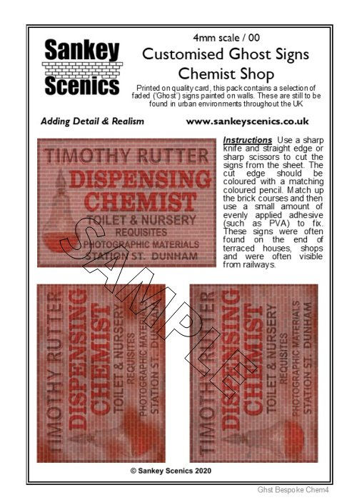 4mm Customised Ghost Signs - Dispensing Chemist