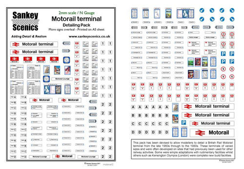 2mm Motorail terminal Detailing Pack | Sankey Scenics Signs