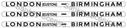 4mm LMS Destination Boards: London - Birmingham | Sankey Scenics Signs