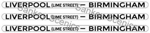 4mm LMS Destination Boards: Liverpool - Birmingham | Sankey Scenics Signs