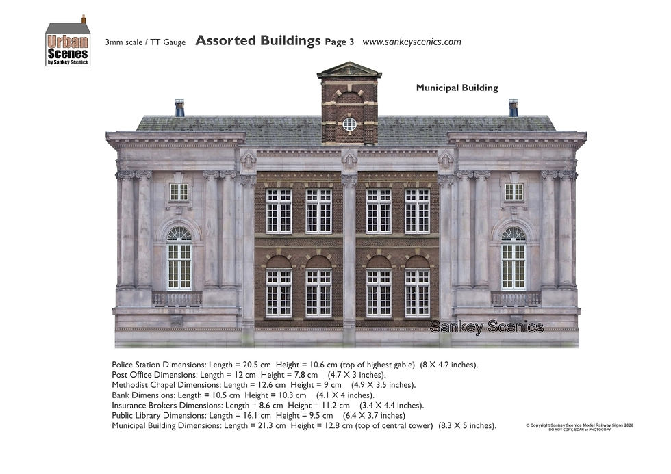 Thumbnail: TT Gauge 3mm Backscene Sections - Assorted Buildings