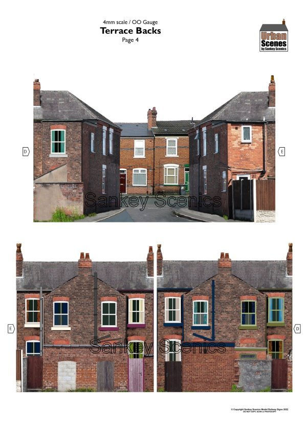 Thumbnail: OO Gauge Backscene Sections - Terrace Backs