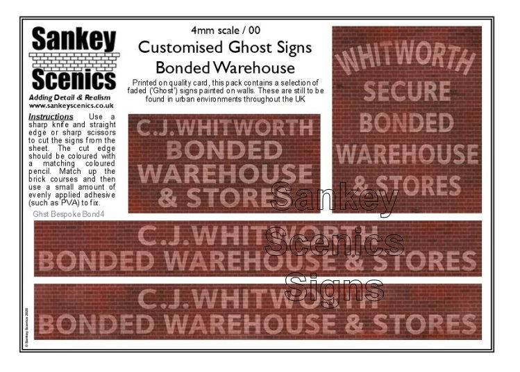 4mm Customised Ghost Signs - Bonded Warehouse